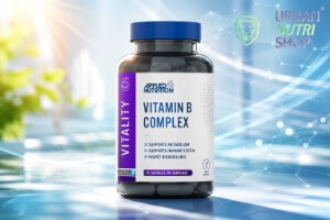 Banniere du complexe de vitamine B applied nutrition vendu par urbannutrishop pour lutter contre la fatigue